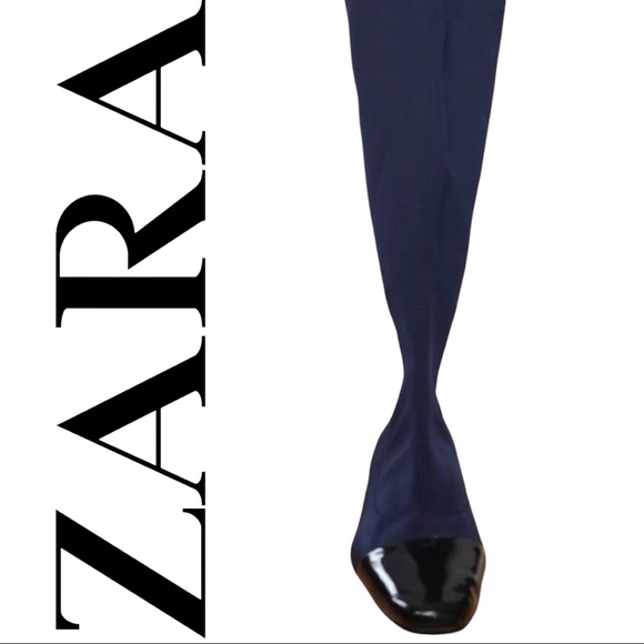 ZARA Over-the-knee Stretch Fabric Boots Size 12US - Picture 4 of 9